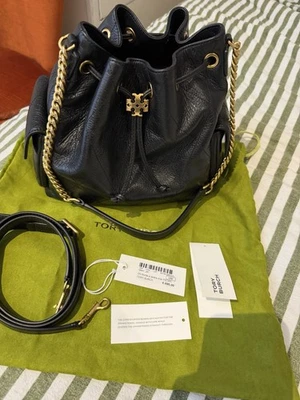 Tory Burch Charlie Quilted Drawstring Black Small - Excellent Condition! - Image 1 of 4