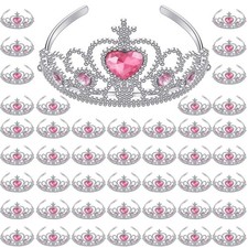 48 Pcs Tiara Crown Set Princess Dress up Costume Party Favor Girls Plastic Cr...