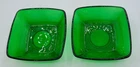 2 Vintage Anchor Hocking Forest Green Charm Berry Bowls Fruit 4.75" Square