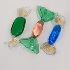 Vintage Murano Style Art Glass Candy Figurine Set of 3 Multicolor Blown Decor