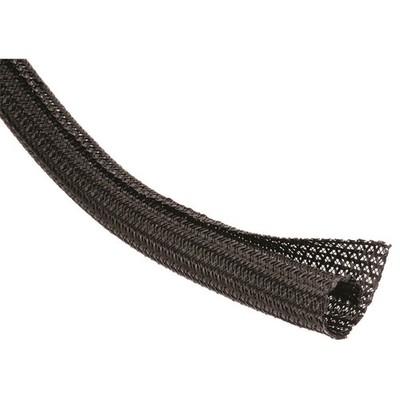 Taylor Cable Wire Conduit 37011; Flexbraid Wire Sleeving Black 1/4 in. 50 ft.