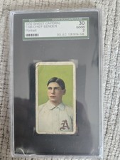 1909-11 T206 Chief Bender Portrait Sweet Cap 150 HOF - Vintage SGC 2 GOOD Label 