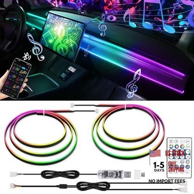 Dreamcolor Interior Acrylic Car Light Strip, 2 in 1 Car LED Strip 43 inch 2Pcs