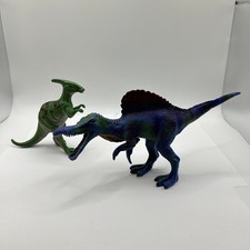 Lot of 2 PVC Dinosaurs T Rex w moving Jaw as pictured