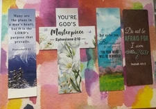 Bible Verse Bookmarks Lot of 4. - New - Inspirational Scripture / Faith