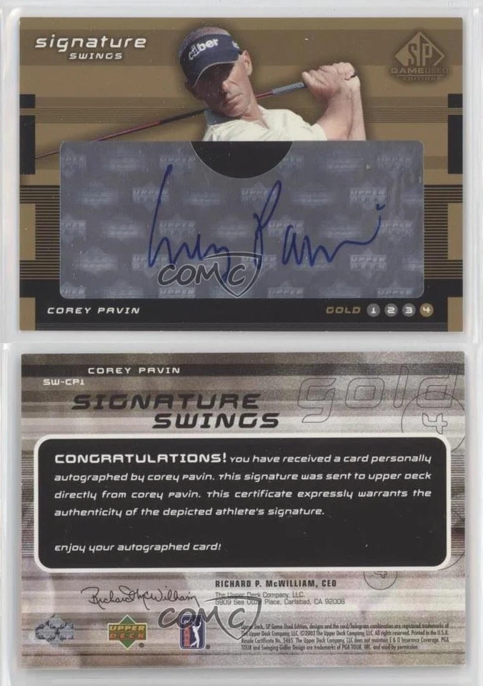 2003 SP Game Used Edition Signature Swings Gold 4 Corey Pavin #SW-CP1 Auto - Image 3 of 3
