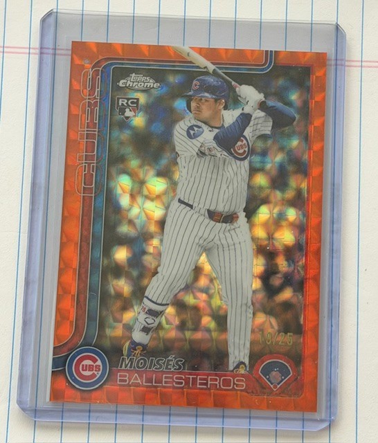 2025 Topps Chrome Moises Ballesteros Orange Geometric Rookie RC /25 Cubs