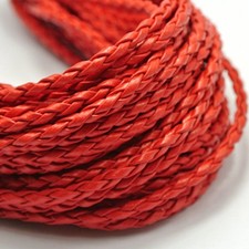 32.8 Feet Red Braided Bolo PU Leatherette Jewelry Cord 3mm For Bracelets