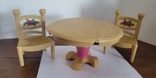 Vtg Fisher Price Briarberry Bears Furniture Table 2 Chairs Dining Set 1998 MINT