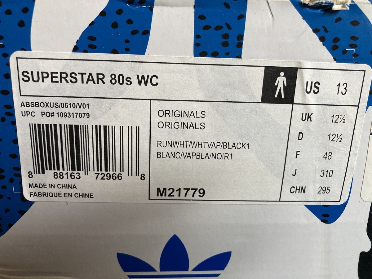*  Adidas Superstar 80sWC M21779 Men's Size 13 World Cup Leo Messi