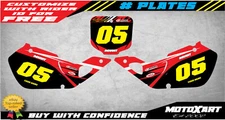 Custom number Plate decals For Honda CR 125 1998 1999 DIGGER STYLE stickers