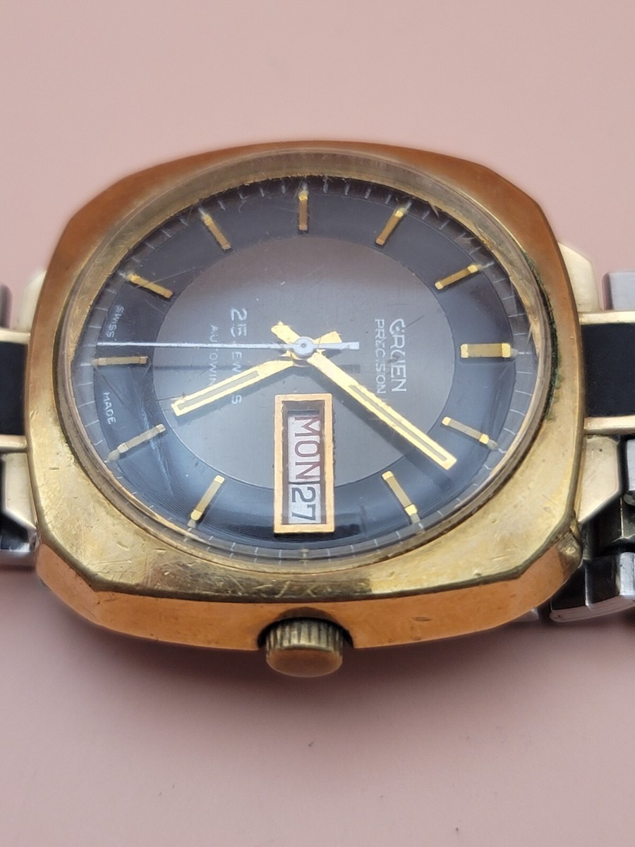 Gruen Precision Day Date 25 Jewels Automatic 790Cd Men's Watch