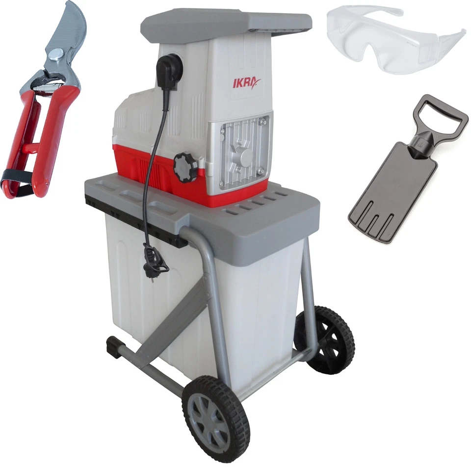 IKRA Elektro Walzenhäcksler Leisehäcksler ILH 3000 A 60 L Fangbox Schere Brille