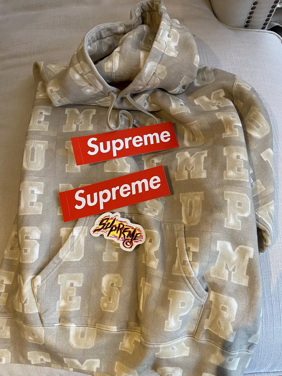 Supreme Blocks Hooded Sweatshirt Tan Hoodie Box classic logo FW20 Size M  Medium