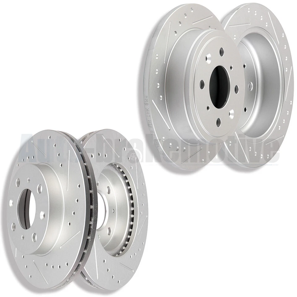 4X FRONT REAR DRILL SLOT BRAKE DISCS ROTORS FOR HONDA CIVIC DEL SOL HATCHBACK - Image 4 of 4
