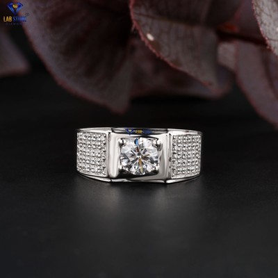 1.00 TCW Round Brilliant Cut Moissanite Ring 10k White Gold LabStone
