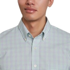 Kirkland Signature Men's Traditional Fit Dress Shirt, Green, Size: 17 x 32/33