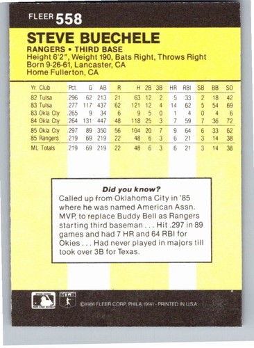 1986 Fleer Baseball Complete Your Set You Pick Choose #496 - 660 - Picture 127 of 295