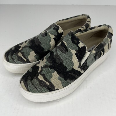 Steve Madden Womens Gills Camo Platform Fabric Size Slip