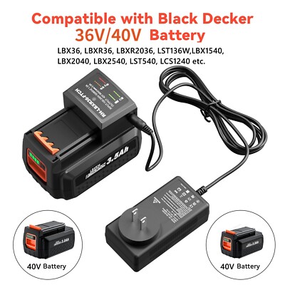 For Black and Decker 40V MAX Battery Charger LBX2040 LBXR36 LST540 LCS1240 LCS36