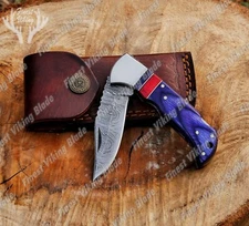 PERSONALIZED HANDMADE DAMASCUS Pocket Knife, Groomsmen, Gift For Any Occasion