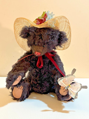 Black Mohair Ltd Ed 1/30 LICORICE Teddy Bear River Hills Edda Seiple Handmade