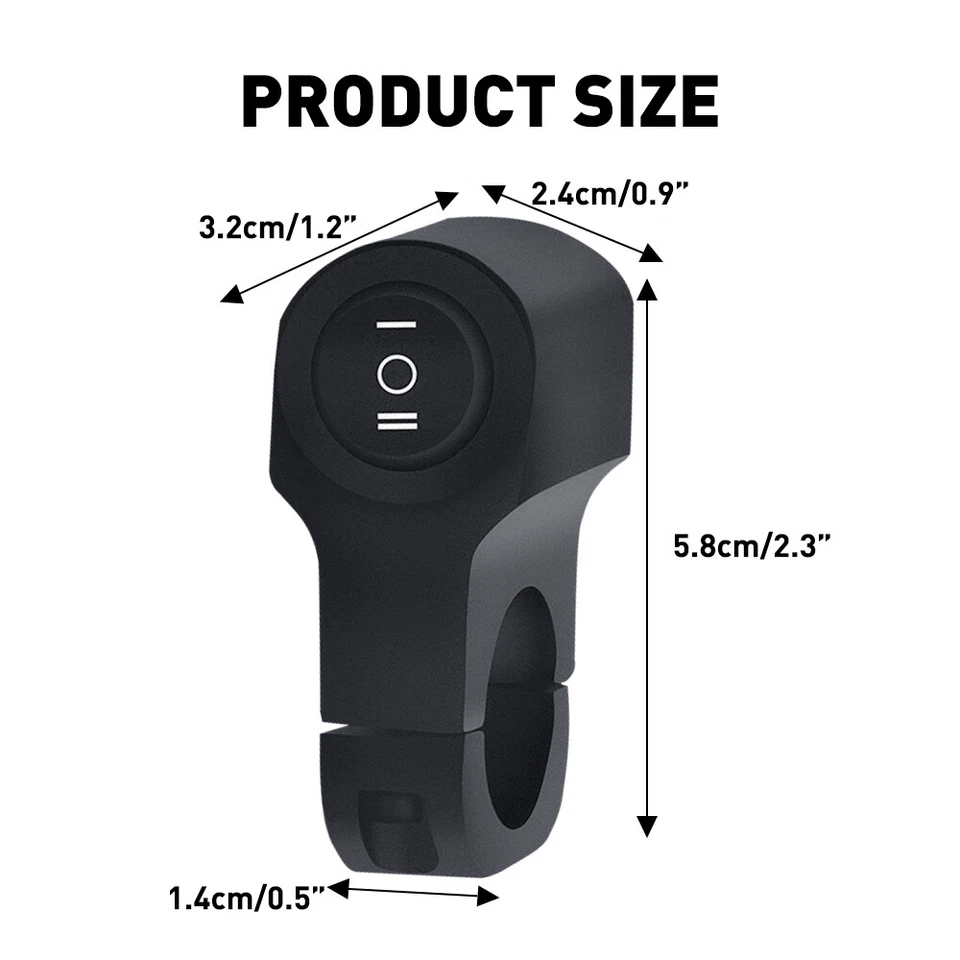 Black Motorcycle 1" Handlebar Control Switches ON OFF Headlight Fog Spot Light - Image 2 of 4