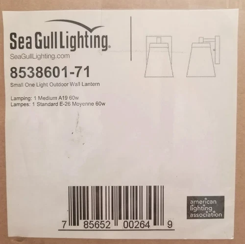 Sea Gull Lighting Renville 1-Light Antique Bronze Outdoor Wall Mount Lantern  - Picture 2 of 3