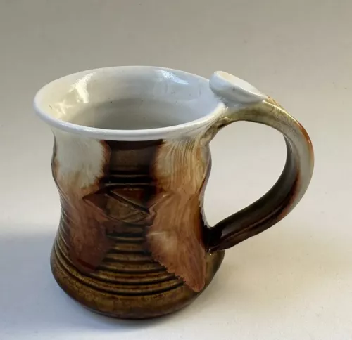 Vintage JK Dryden Original 1982 Pottery Brown/White Handmade Mug -C31