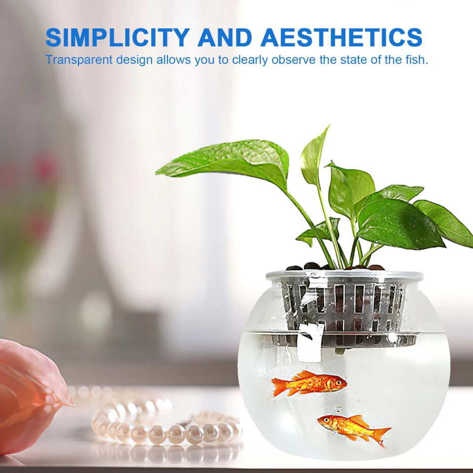 Transparentes Aquarium Büro Fischglas Für Den Schreibtisch - Bild 2 von 4