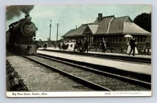 OH - SHELBY OHIO Postcard BIG FOUR DEPOT TRAIN RAILROAD STATION