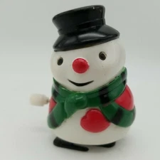 Ankyo Wind-Up Walking SNOWMAN 3-1/2" tall  Christmas Toy  2012 