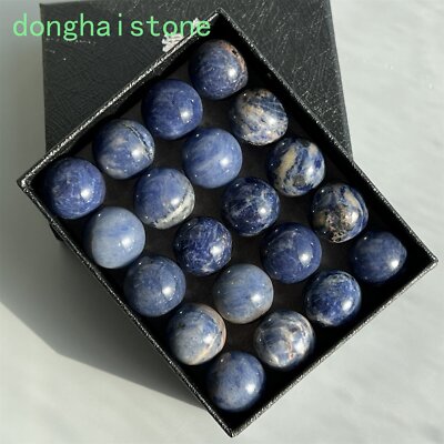 13x Natural sodalite hand carved ball quartz crystal Sphere reiki healing 15mm+