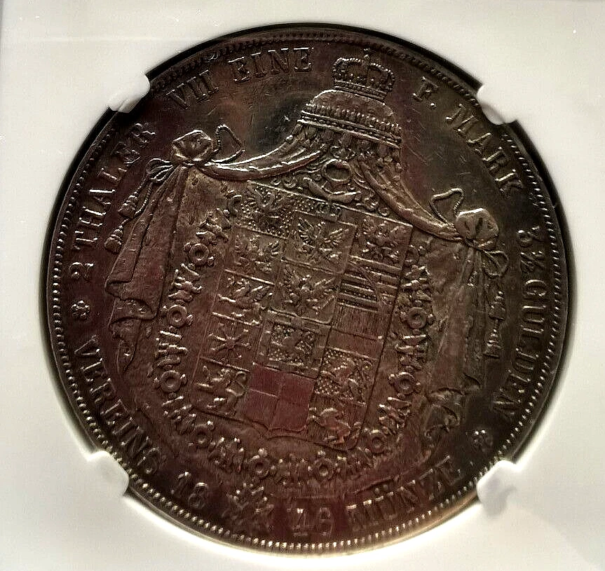 1846A German States PRUSSIA 2 Thaler Silver Friedrich Wilhelm III NGC AU-Details - Image 4 of 4
