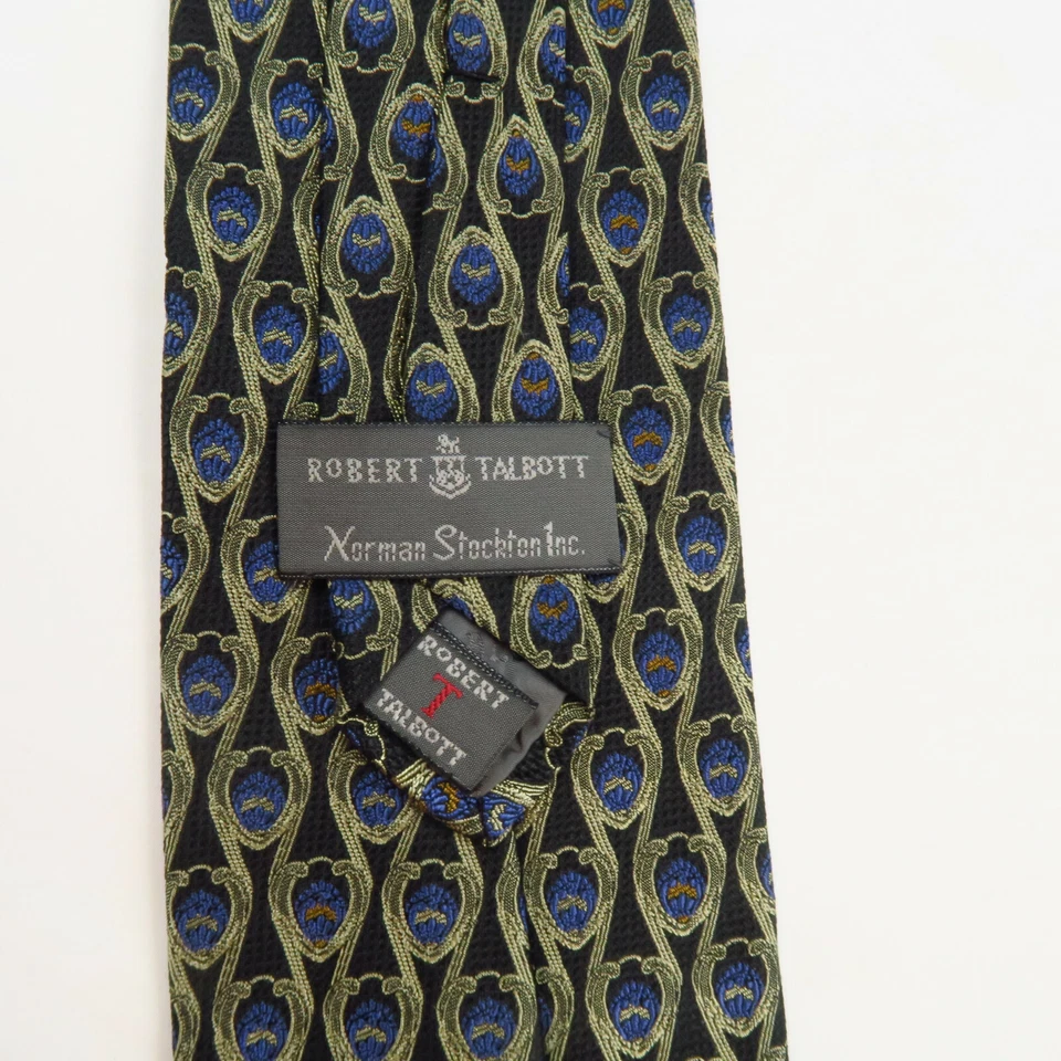 Gravata masculina Robert Talbott Norman Stockton geométrica abstrata 57 x 4 - Imagem 3 de 4