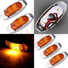 Set of 5 Led 12V Clearance Side Marker Truck Trailer Light 6Diode Amber Lens