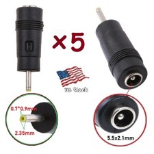 x5 DC Power 5.5x2.1mm Female Jack to 2.35x0.7mm Male Plug Converter Adapters