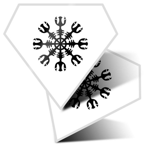 2 x Diamond Stickers 10 cm BW - Greek Rune Design Art #35014 | eBay