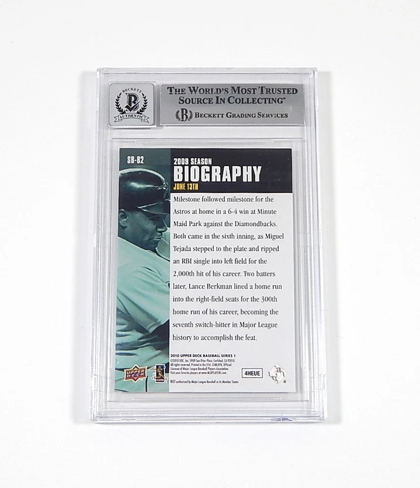 2010 Upper Deck Season Biography Miguel Tejada #SB-82 BGS 10 Auto - Image 2 of 2