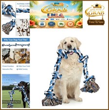 Rope Dog Toy for Aggressive Chewers Large Medium Breed 3 Feet 5 Knots Cotton