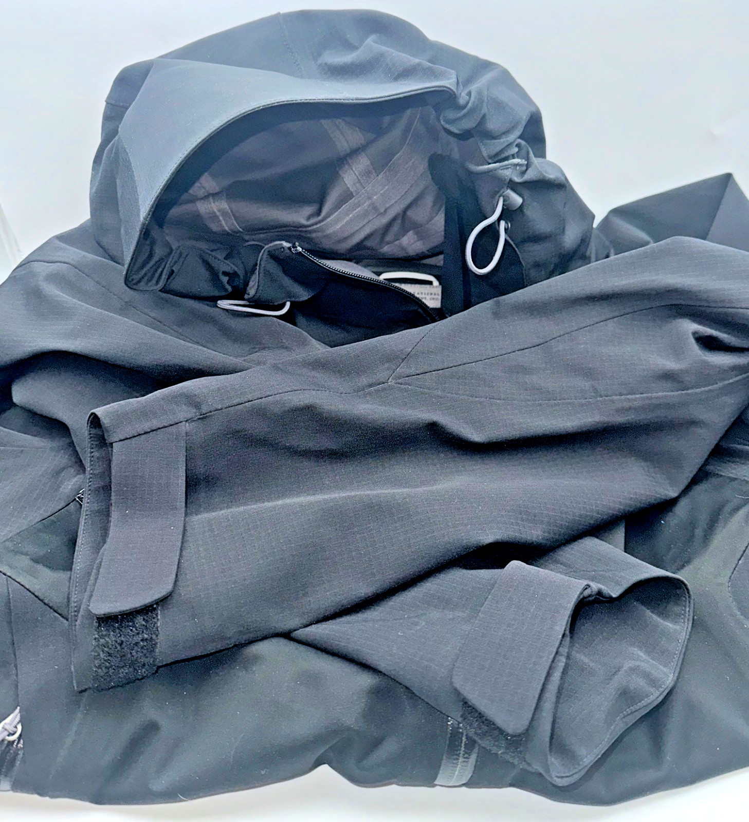 REI Elements E1 Men's Black Rain Jacket Hooded Wa… - image 20