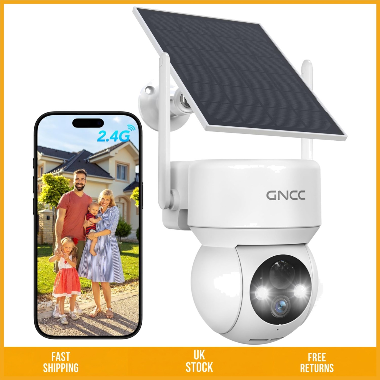 Solar Wireless PTZ Security Camera 1080P Colour Night Vision 360° View