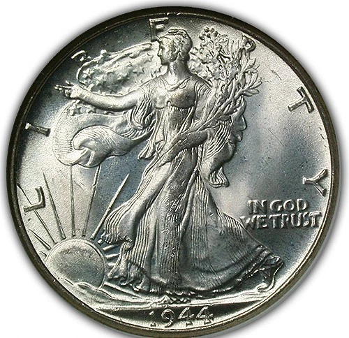 1944 WALKING LIBERTY HALF DOLLAR NGC MS 65  HIGHLY LUSTROUS GLASSY GEM,  NICE