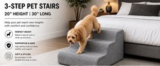3 Step Ramp Stairs for Sofa Chair NonSlip Sturdy Pet Steps Dogs Gray