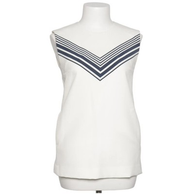 Wood Wood, Top, Größe: 34, Weiß/Blau, Elasthan/Polyester, Chevron, Damen #N6P
