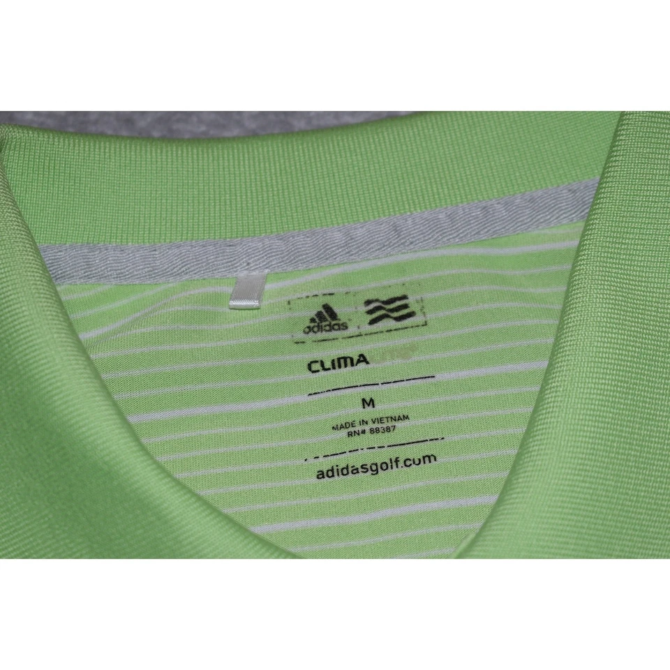Camisa Polo de Golf Adidas Para Hombre Talla Mediana Poliéster Rendimiento ClimaLite Verde Foto 4 de 4