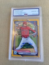 Joswa Lugo Signed 2024 Bowman Refractor Gold #BCP237 Angels PSA AUTO 10 22/50