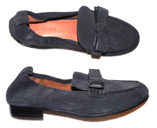 COACH Black Suede Loafers Flats with Bows Nordstroms Tag -7.5 B - NEW
