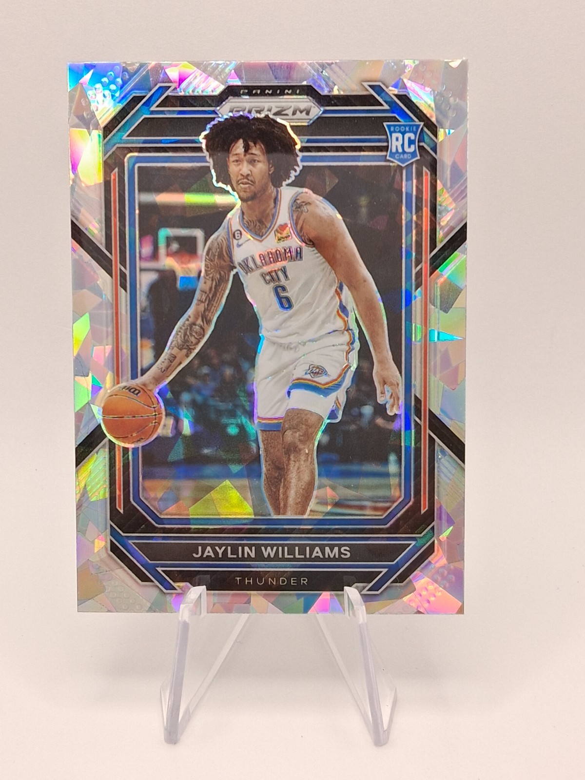2022-23 Panini Prizm Silver Cracked Ice Prizm #247 Jaylin Williams RC