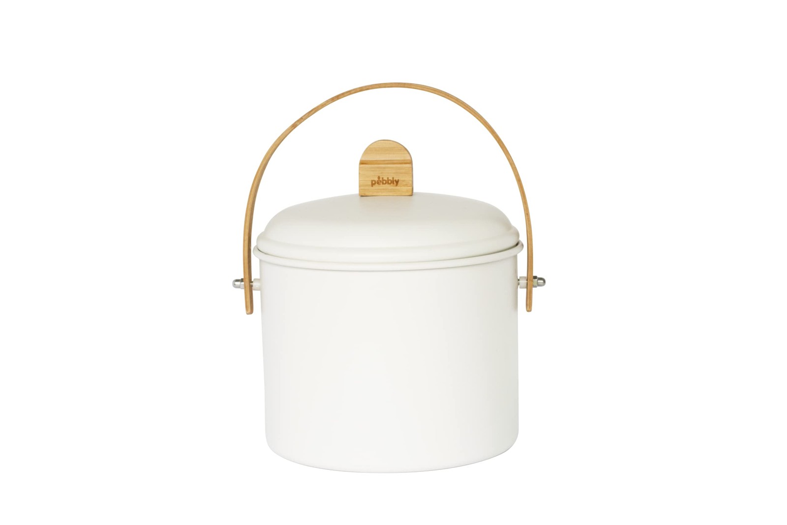 Seau à compost d'intérieur en acier durable et finition bambou chic